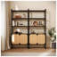 Bibliothèque avec rangement à portes d'armoire Natural Rattan
