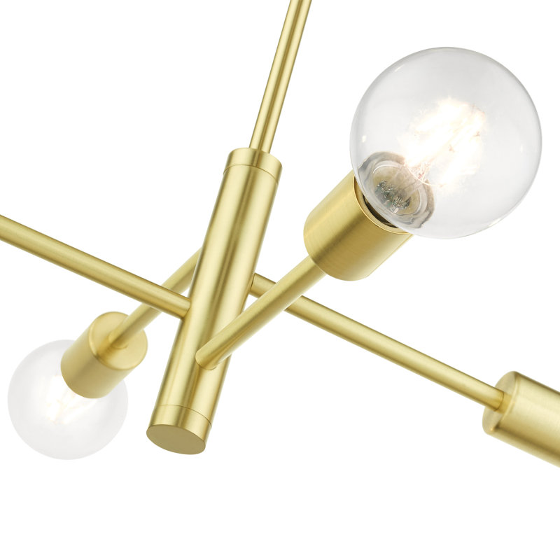 Lustre tambour moderne à 4 lumières Jeffries, Laiton satiné