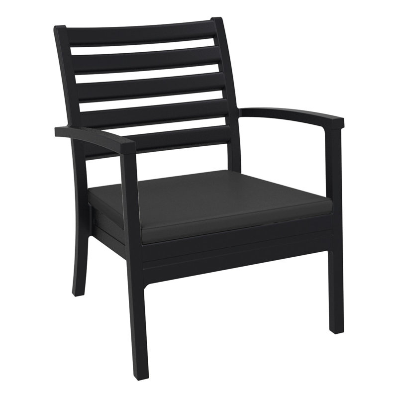 Quadis Upholstered Club Chair, Taupe, Canvas Charcoal Sunbrella® Canvas