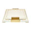 Ensemble de 2 plateaux décoratifs en bois naturel et en aluminium 16 po et 20 po Ocea Elegant, 20 po x 20 po
