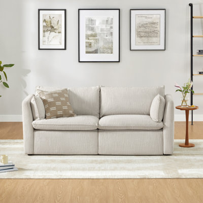 80" W Super Wide Modular Power Sofa with 2 Pillows