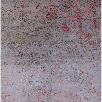 Tapis abstrait gris / rouge HuneyCutt