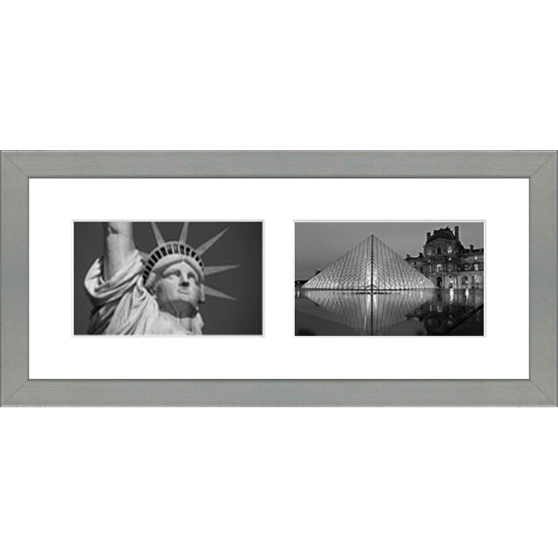 Kirbie Wood Picture Frame with Mat, Light Grey