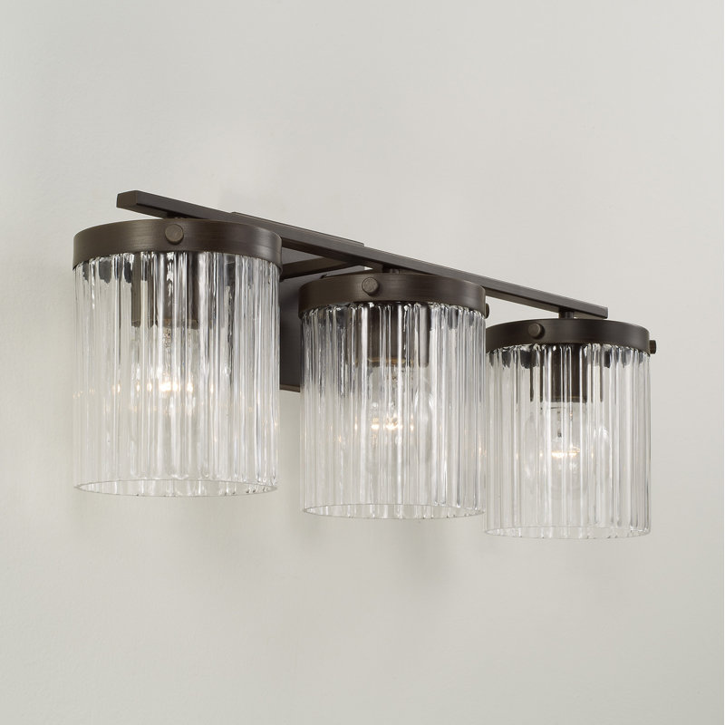 Éclairage pour meuble-lavabo à 3 lumières à intensité variable Vaughn, Bronze frotté à l'huile
