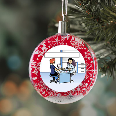 Personalized Manicurist Nail Tech  Male Christmas Snow Globe Ornament