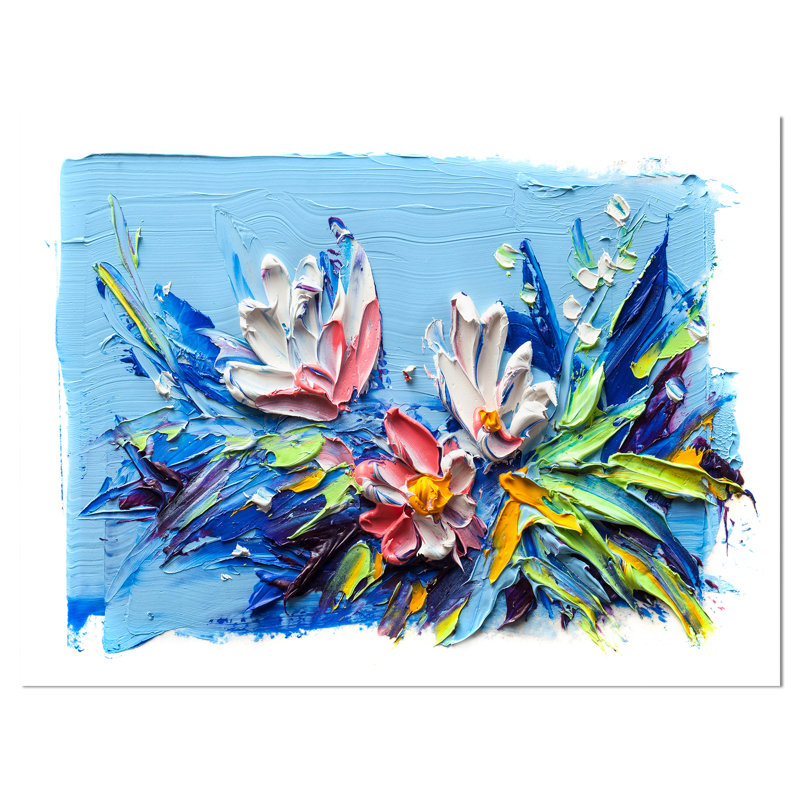 « tas de fleurs », reproduction sur toile tendue, H 20 po x l 20 po x P 1 po