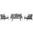 4 Pieces Patio Furniture Sets Outdoor Conversation Set All Weather Rope Wicker Sofas Patio Aluminum Couch,Grey