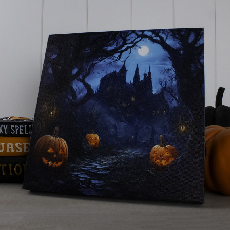 Midnight Manor 10x10 Lighted Fiber Optic Canvas