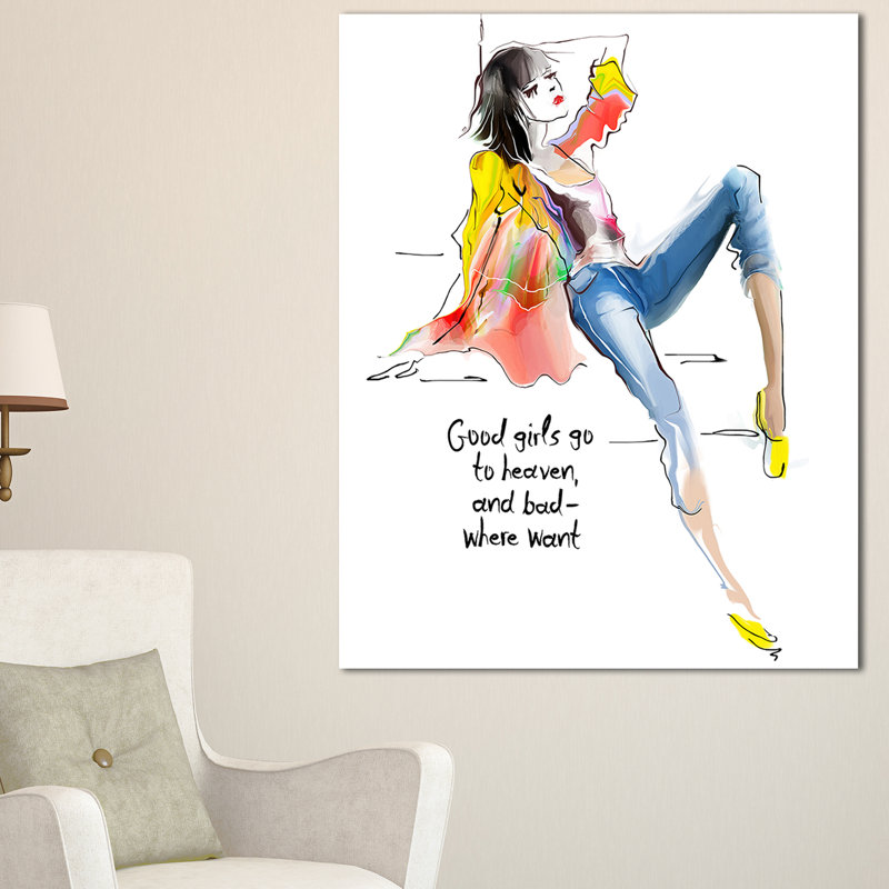 « yellow blue young féminin », reproduction d’art sur toile tendue, H 40 po x l 30 po x P 1 po