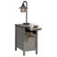 Table d'appoint spacieuse en bois avec 2 tiroirs coulissants et un tablier ouvert, gris