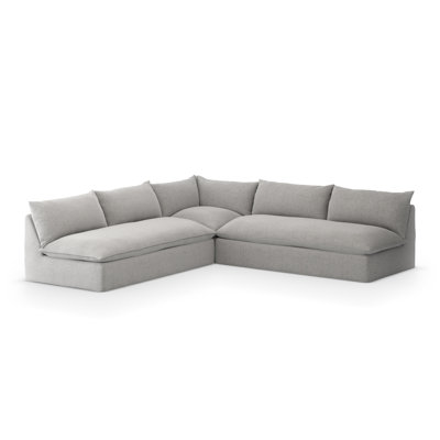 Canapé modulaire d'extérieur de 114 po avec coussins Inali