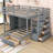 Full Over Twin Wooden Bunk Bed With 5 Drawer And Staircase And Wardrobe-1802485201
