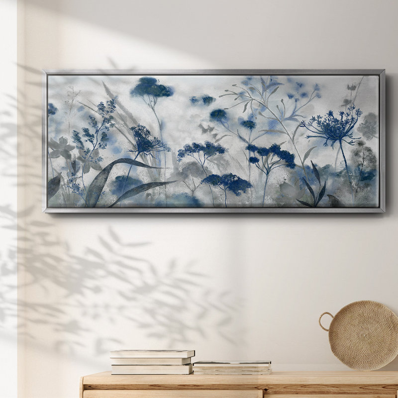Toile encadrée indigo Inky, H 20 po x l 50 po