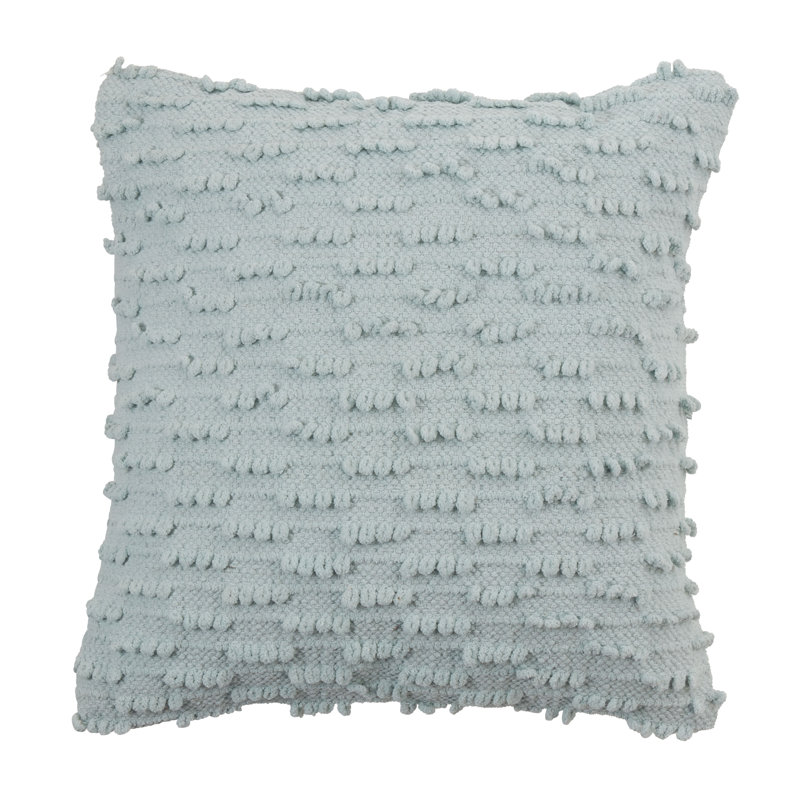 Cotton Throw Pillow, Light Blue