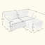 Canapé en tissu d'ameublement avec repose-pieds Chenille-450765817-444710425