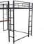 Lit mezzanine double en métal avec 2 tablettes et un bureau-873216250