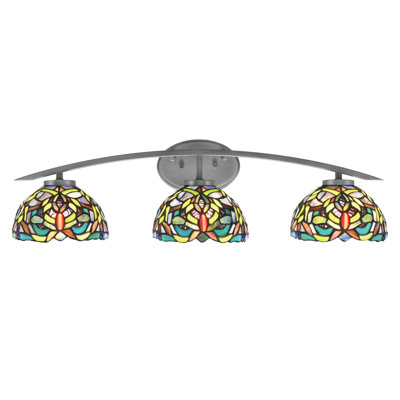 Barre d'éclairage de salle de bain 3 lumières avec verre kaléidoscope 7 po