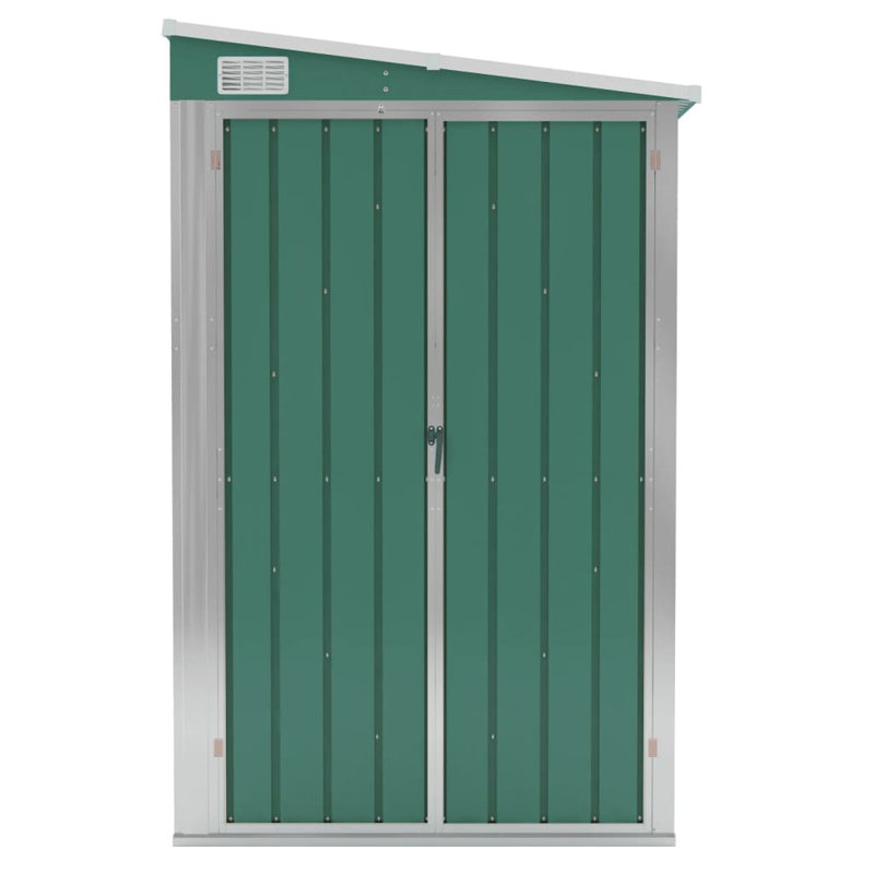 Green Galvanized Steel Wall-Mounted Garden Storage Shed