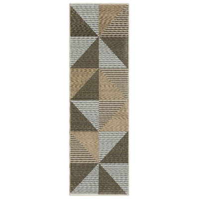 Eidan Industrial Geometric Blocks Beige/ Grey Area Rug