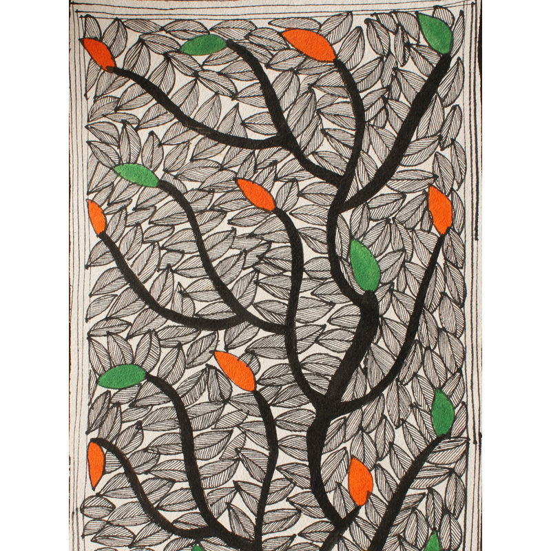 Arbre de vie | Peinture Madhubani | Couleurs naturelles sur papier fait à la main