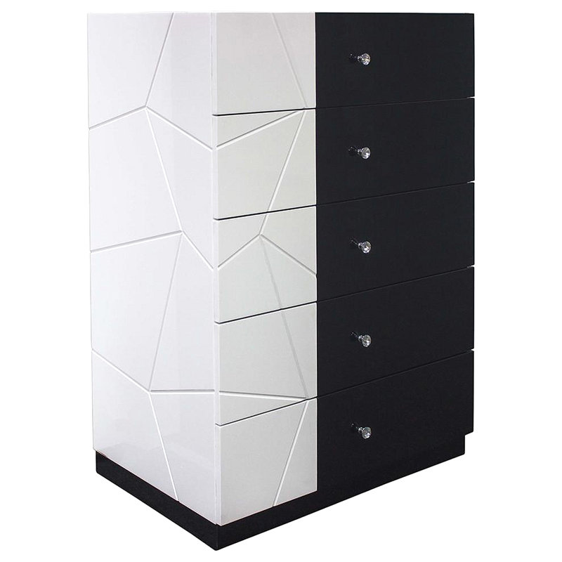 Rangement à 5 tiroirs en bois laqué