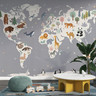Papier peint carte du monde Carte du monde Carte du monde Fresque murale