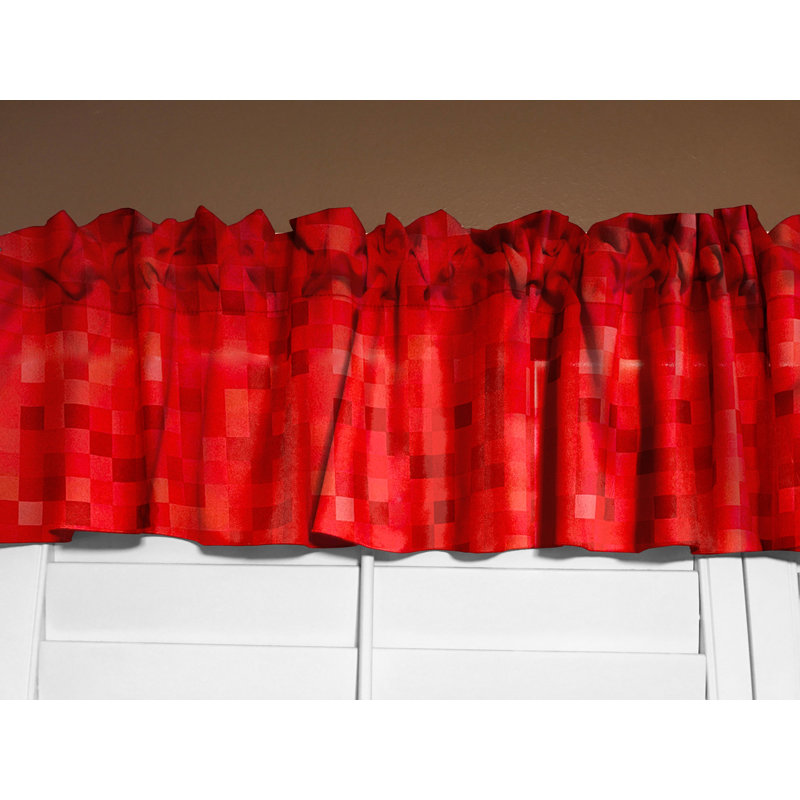 Cantonnière popeline carrée en polyester 58 po de largeur, L 58 po x L 32 po, Rouge