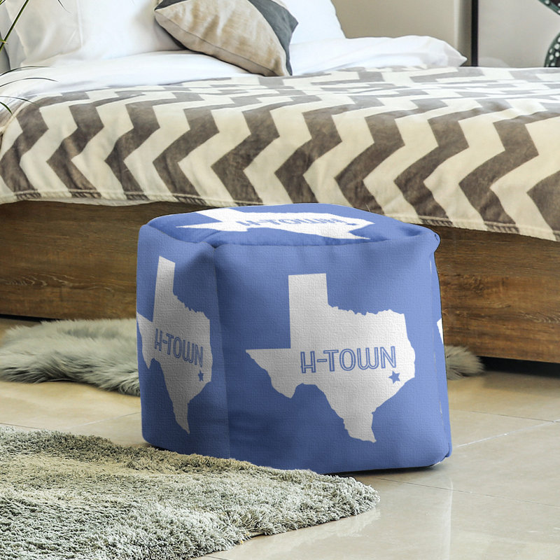 Repose-pieds à cubes h-town texas, Bleu