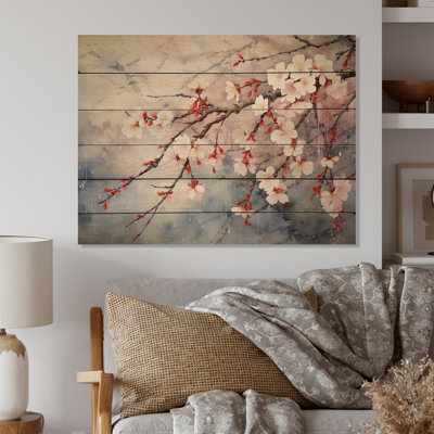 «Flower Whispers Cherry Blossoms» sur bois