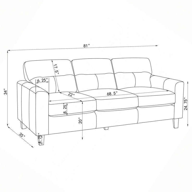 Ensemble de canapé 2 pièces Remington, Brown Fabric, Brun