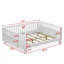 Lit plateforme double en bois avec rails de sécurité | Structure de lit bas pour tout-petits pour garçons et filles, blanc-1722503219-1722503228