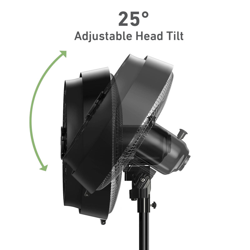 16" Outdoor Misting Manual Oscillating Stand Fan with Hose Connection, 3 Speeds
