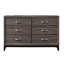 Mobilier de chambre à coucher contemporain en bois avec commode 6 tiroirs 1Pc-1772224831