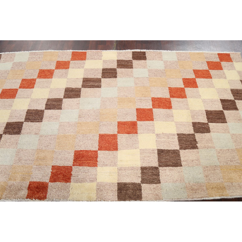 Checkered Gabbeh  Oriental Rug 4x8