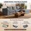 Compression Cloud Sofas, 102 Inch Corduroy Modern Sectional For Home
