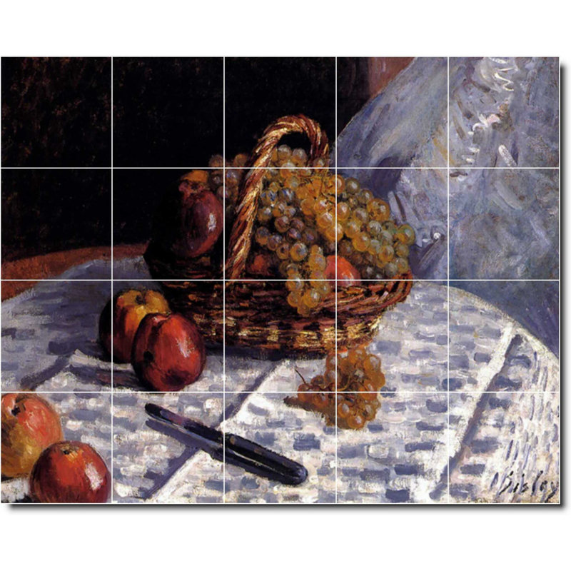 Carrelage mural décoratif en céramique 30 po x 24 po 6 po x 6 po, Peinture de légumes Alfred Sisley W08352