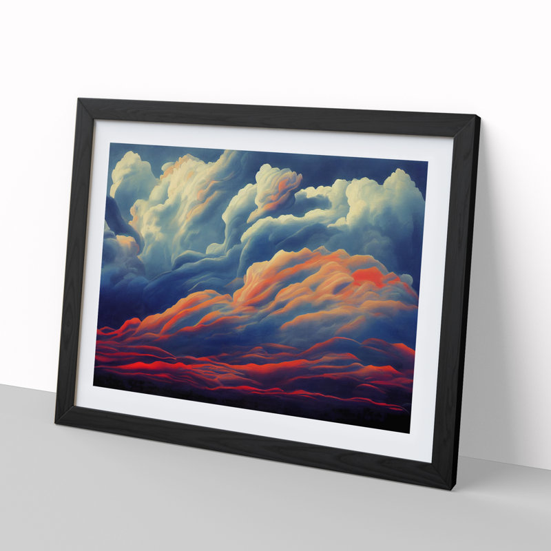 Exquisite Clouds - Single Picture Frame Print, Black, 46cm H x 64cm W x 2cm D