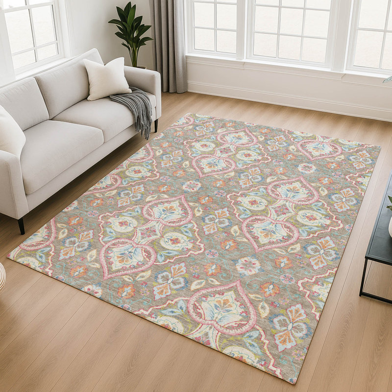 Premium Machine Washable Mayfield AMF2207 bohemian Rug, 3' x 5', Taupe