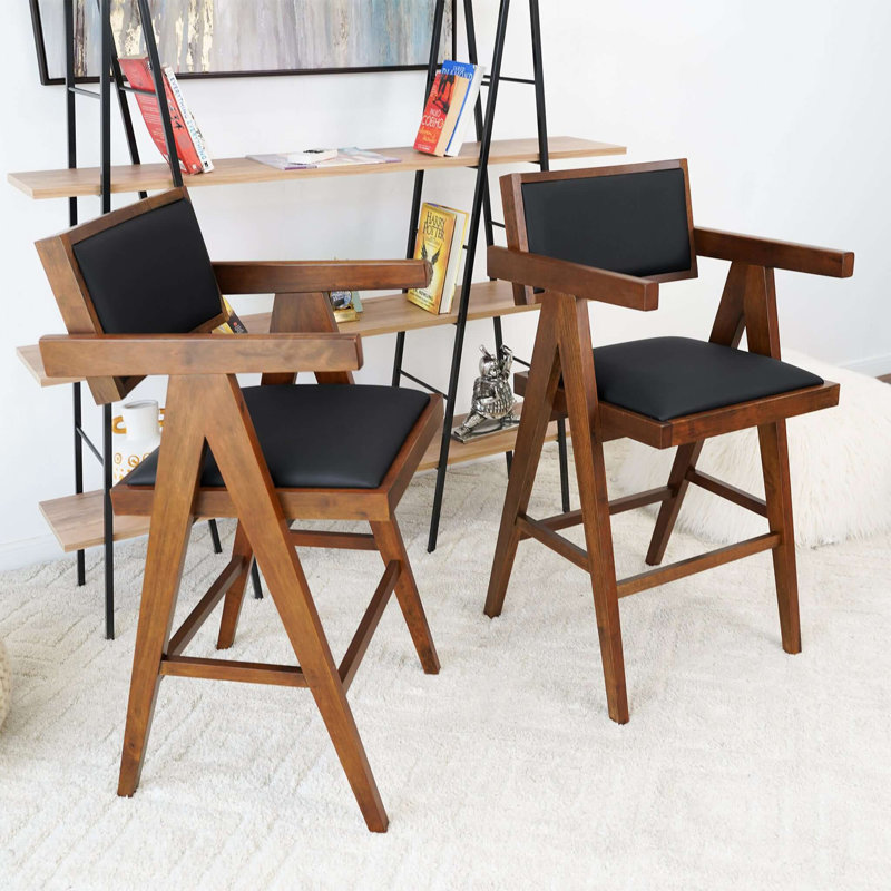 Chaise de comptoir Athena en cuir végétalien