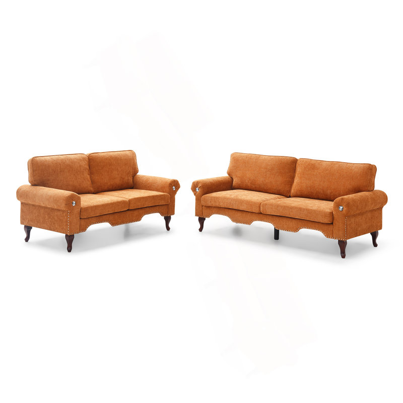 Ensemble de canapé modulaire 2 pièces avec coussins amovibles, ensembles de canapé convertible 5 places, canapé rembourré pour le salon, la chambre à coucher et les appartements