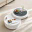 Table basse ronde extensible avec tiroir de rangement, design gigogne
