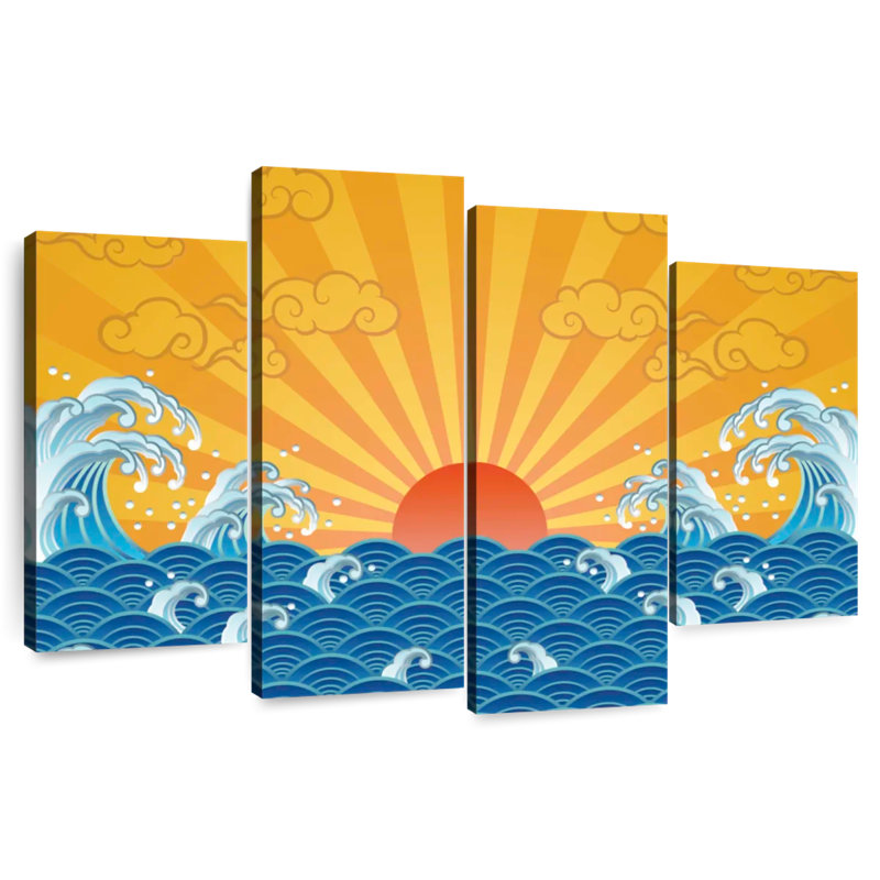Gillard Oriental Sunrise Waves, H 22 po x l 36 po