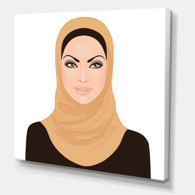 Portrait de femme Musulmane en hijab traditionnel - Impression sur toile