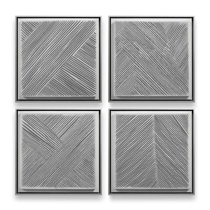 Linear Illusion, ensemble de 4 impressions sur toile dans un cadre, H 12,75 po x l 51 po x P 1,75 po