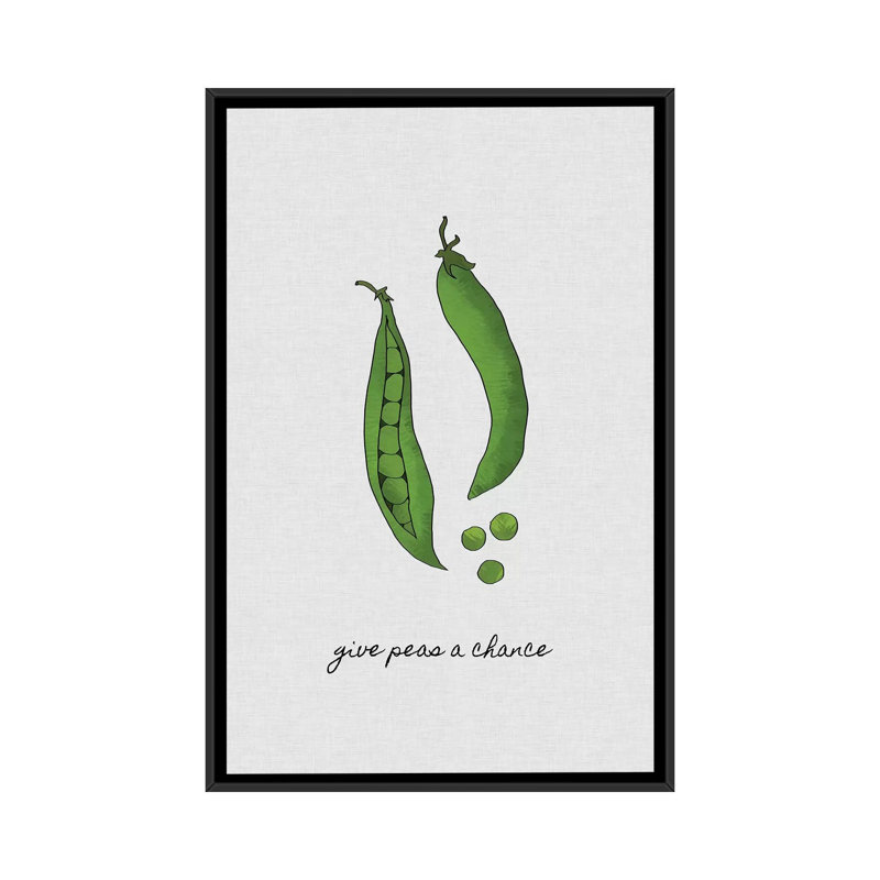 " Give Peas A Chance " by Orara Studio, 26" H x 18" W x 1.5" D, Black Framed Canvas, No Matte