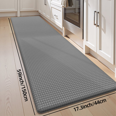 Plaid Memory Foam Anti-Fatigue Non-Skid Kitchen Mat