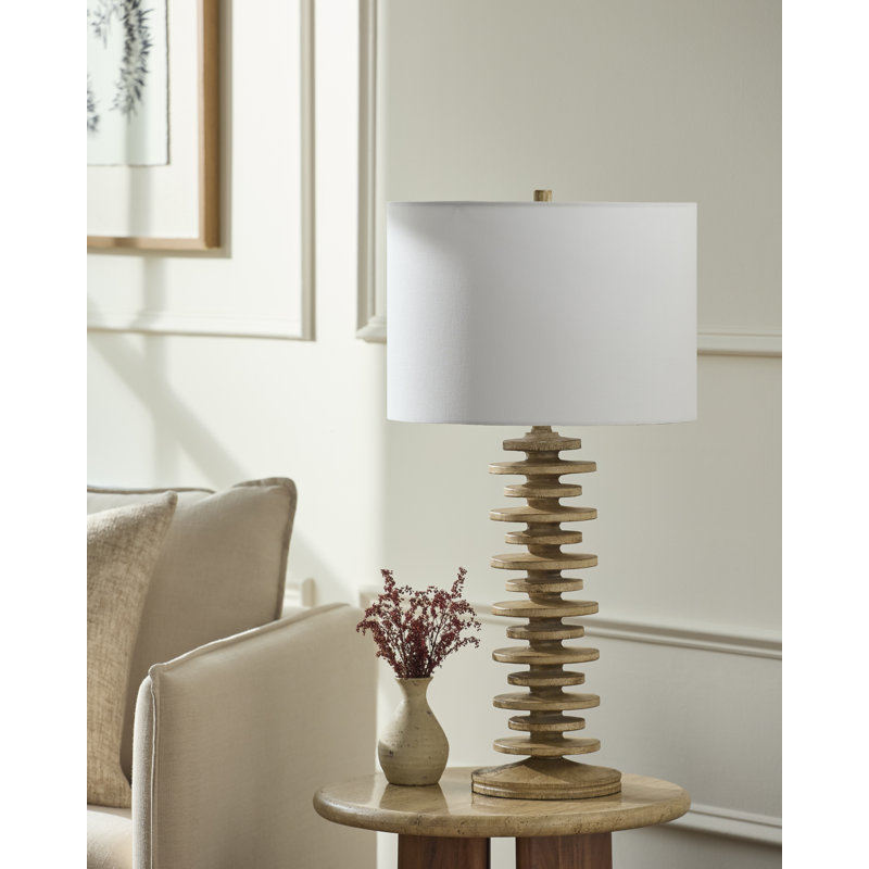 Eliseo Table Lamp, Beige, White