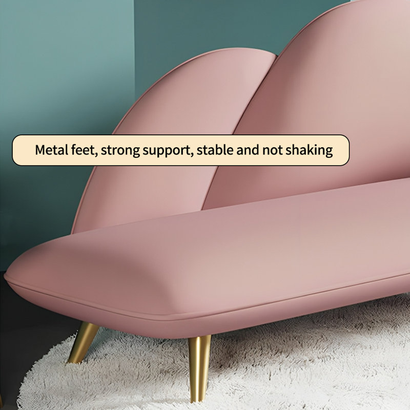 Méridiennes d'intérieur confortables avec pied en métal, Rose, Accoudoir à droite (vu de face)