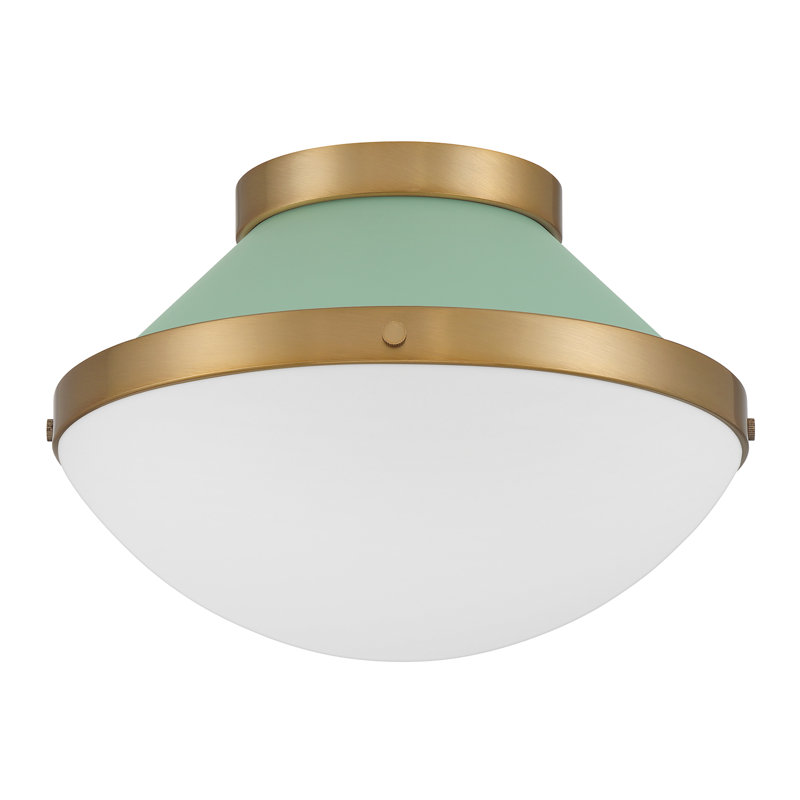 Bolderberg 1 Light Vibrant Flush Mount, Green