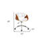 Chaise de bureau pivotante à hauteur réglable brune, blanche et argentée